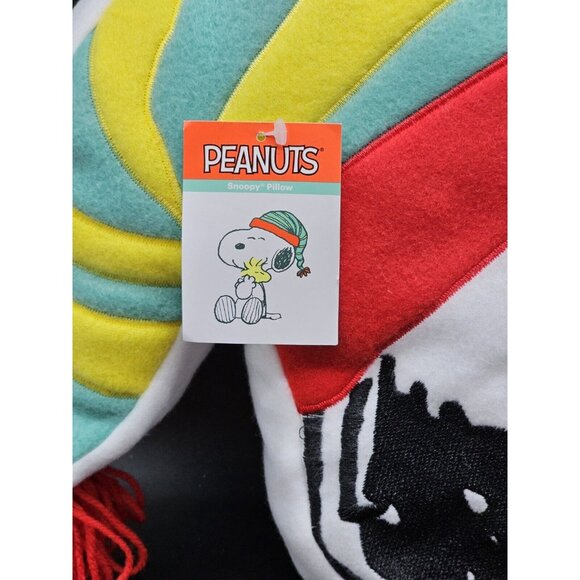 Peanuts Snoopy Dog In Winter Hat Christmas Toss Accent Pillow Pair NWT Dan Dee - Picture 3 of 11